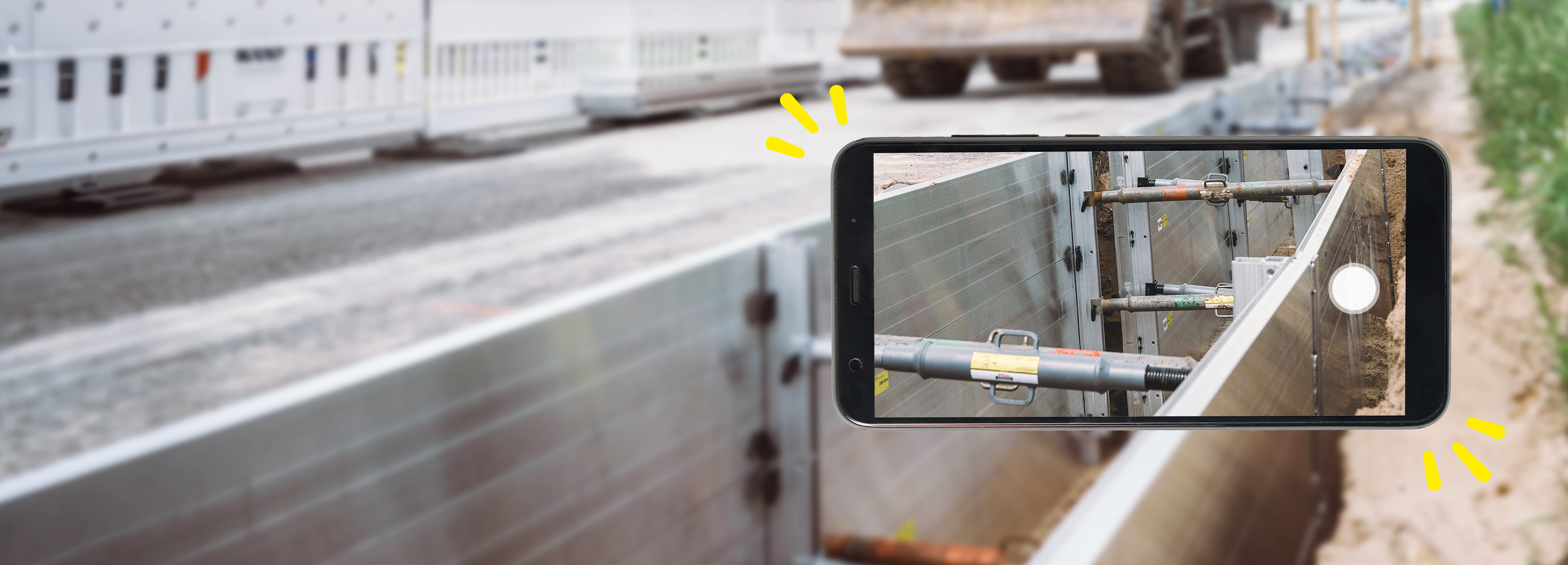 Alu-Leichtverbau TITAN auf der Baustelle, fotografiert mit dem Smartphone